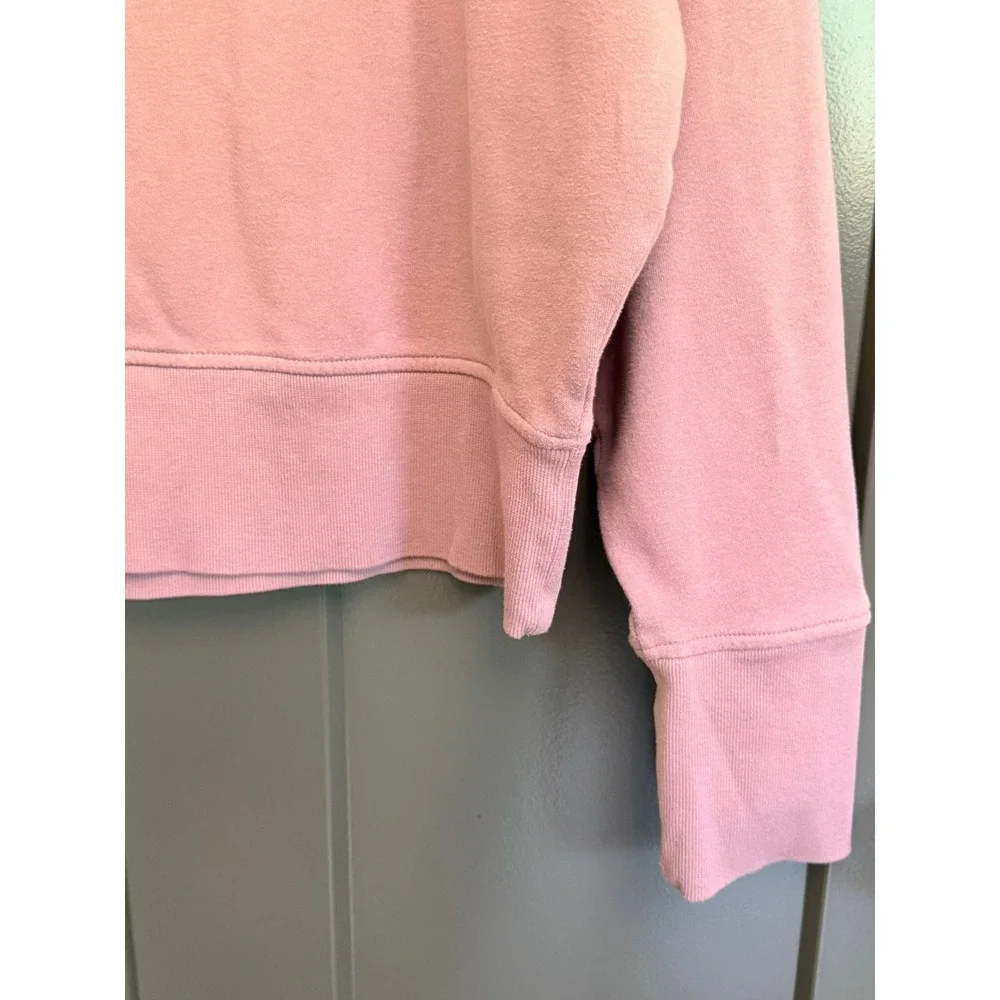 Old Navy Womens Mock Neck Side Zip Sweatshirt Dusty Rose Pink Fleece Pullover L